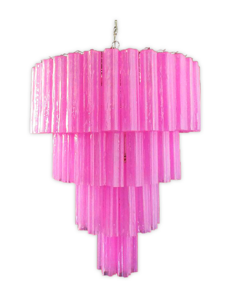 Murano ljuskrona - 78 rör - rosa